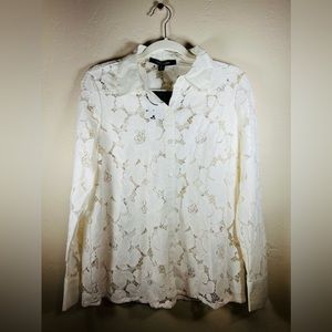 White Lacey - button up blouse